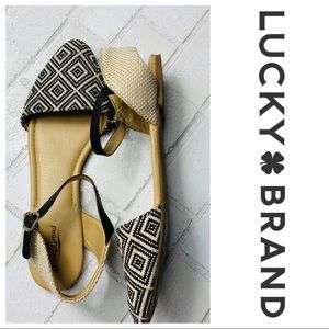 Lucky Brand Aztec Flats with strap closure
